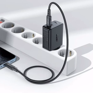 "Acefast A29 PD50W GaN (USB-C + USB-C) dviejų prievadų įkroviklis, juodas