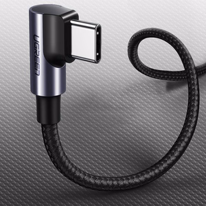 Ugreen US255 50125 USB-C (tiesus) / USB-C (kampinis) PD QC laidas 60W 3A 2m - pilkas
