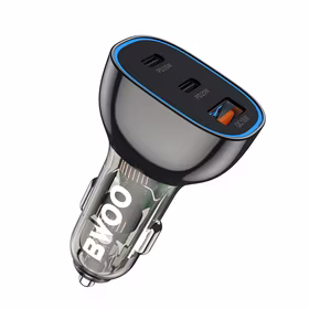 BWOO PD car įkroviklis 2x USB-C port + USB-A 68W juodas