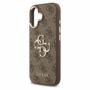 Guess 4G Big 4G Classic Logo dėklas telefonui, skirtas iPhone 17 – rudos ir auksinės spalvos