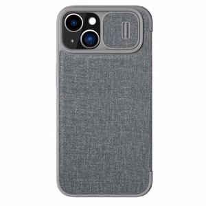 Nillkin Qin Cloth Pro Case чехол для iPhone 14 Plus с защитой камеры флип-чехол серый