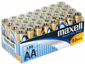 MAXELL Щелочная батарейка LR6 AA в фольге, упаковка 32 шт. (8 пачек по 4 шт.)