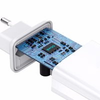 BWOO sieninis įkroviklis CDA182 QC 38W 1x USB-A + 1x USB-C su USB-C kabeliu 1 m juodas