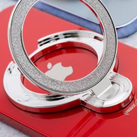 Telefono stovas CIRCLE GLITTER – lipnus – sidabrinis