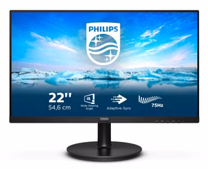 Philips V Line 222V8LA/00 monitorius 54,6 cm (21,5") 1920 x 1080 pikselių Full HD LCD juodas