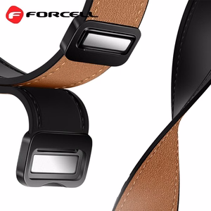 FORCELL F-DESIGN FS20 magnetinis ekologiškos odos dirželis SAMSUNG laikrodžiui 20 mm rudas spalvos