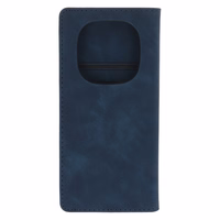 Išmanusis Suede dėklas for Xiaomi Redmi Note 14 Pro 5G (Global) / Redmi Note 14 Pro Plus 5G (Global) tamsiai mėlynas