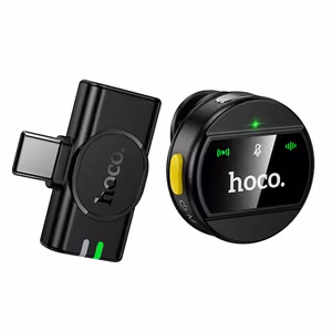 Belaidis mikrofonas USB C Hoco L21 juodas