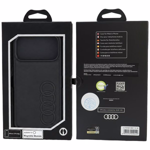 Audi TT sintetinės odos dėklas, skirtas iPhone 18 Pro Max / 17 Pro Max, suderinamas su MagSafe – juodas