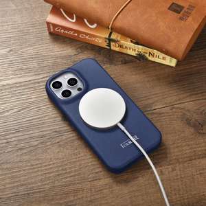 iCarer CE Premium odinis folio dėklas iPhone 14 Pro su MagSafe magnetiniu flipu - mėlynas