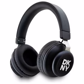 DKNY metalinis logotipas Bluetooth apgaubiančios ausinės - juodos