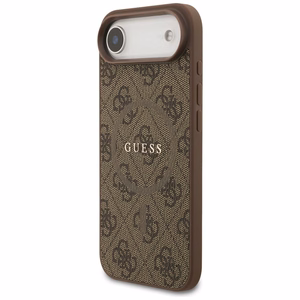 GUESS dėklas telefonui IPHONE 17 Air, suderinamas su MagSafe GUHMP17MG4GFRW (PU 4G Ring Classic Logo) rudas