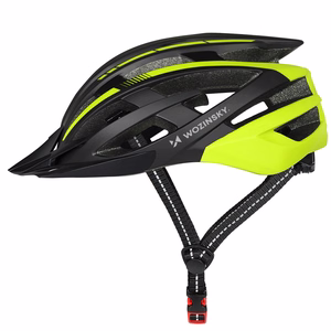 Wozinsky MTB велосипедный шлем со съемным козырьком и задним USB-фонарем L - черный и желтый