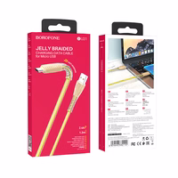 Borofone kabelis BU31 Clear Shadow Jelly - USB į Micro USB - 2,4A 1 metras auksinis