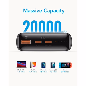 VEGER Išorinė baterija 20000 mAh PD QC3.0 5A 100W T100 (W2032C-100) juoda