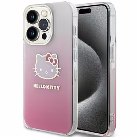 Hello Kitty IML Gradient Electrop Kitty Head dėklas telefonui iPhone 15 Pro - rožinė