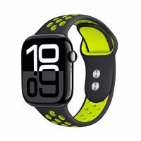 Crong Duo sporto - Apple Watch Band 38/40/41/42 mm (juodas/žalsvai geltonas)