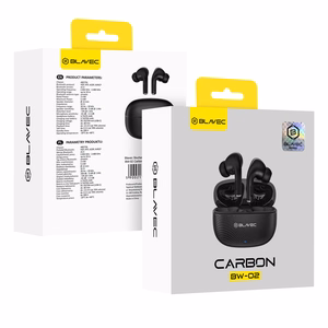 Blavec Bluetooth TWS Ausinės BW-02 Carbon (BW02-B) juodas