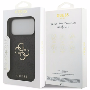 Guess 4G Didelio logotipo dėklas telefonui iPhone 17 Pro Max - juodas