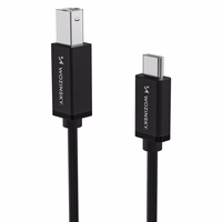Wozinsky WKDDY1S USB-B - USB-C kabelis 1m - juodas