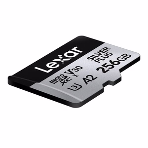 „Lexar High-Performance Silver Plus“ microSDXC atminties kortelė, 256 GB + adapteris