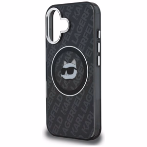 Karl Lagerfeld IML Choupette Head Logo MagSafe Dėklas iPhone 16 - juodas