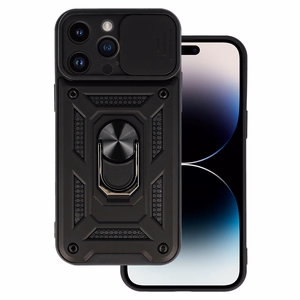 Dėklas telefonui Slide Camera Armor iPhone 15 Pro juodas