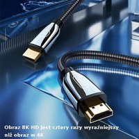 USAMS Laidas HDMI - HDMI 3m Ultra HD U67 2.1 8K juodas SJ498HD01 (US-SJ498)