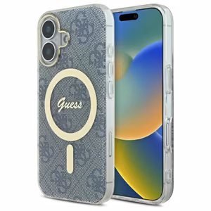 Guess IML 4G MagSafe iPhone 16 dėklas - mėlynas