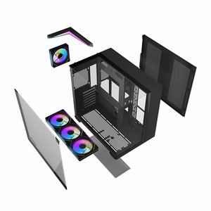 Kompiuterio korpusas Darkflash TH285 (juodas) + 4 ventiliatoriai