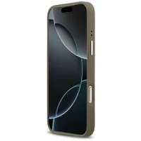 GUESS dėklas telefonui IPHONE 17 Pro Max suderinamas su Magnetine GUHCP17XPG4SMCEW (Grained PU W/ Big 4G Classic Logo) ruda