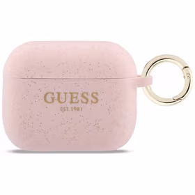 Guess Silikoninis Glitter Ring Dėklas for AirPods Pro 3 - rožinis
