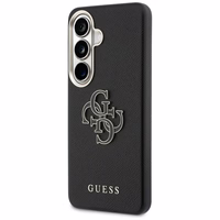 Guess dėklas Grained Big 4G Metal Logo skirtas Samsung Galaxy S26 Plus juodas