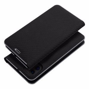 LUNA Book Carbon dėklas telefonui iPhone 16 Plus juodas