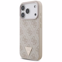 Guess 4G Dirželis Triangle Logo MagSafe Dėklas for iPhone 17 Pro - rožinis