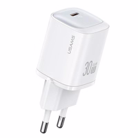 USAMS Tinklo įkroviklis CC251 30W GaN USB-C Fast Charging HC Series baltas CC251TC02