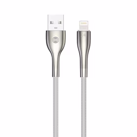 Forever Sleek laidas USB - Lightning 1,0 m 2.4A baltas