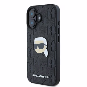 Karl Lagerfeld Monograma Karl Galva Smeigtukas iPhone 16 Dėklas - Juodas