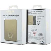 Guess Magnetinė 4G Strassed Metalinis Logotipas indukcinė išorinė baterija 5W 3000mAh - auksinė