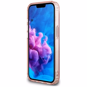 Guess IML Glitter Circle Magnetinis dėklas telefonui iPhone 16e - rožinis