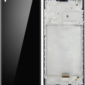 Ekranas Samsung A217F A21s su lietimui jautriu stikliuku ir rėmeliu Black ORG