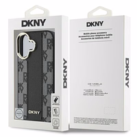 DKNY Languotas raštas magnetinis iPhone 16 Plus dėklas - juodas