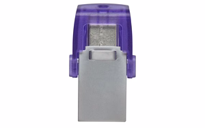 Kingston Technology DataTraveler microDuo 3C USB atmintinė 64 GB USB Type-A / USB Type-C 3.2 Gen 1 (3.1 Gen 1) violetinė, nerūdijantis plienas