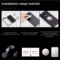 FORCELL F-GRIP MagFlex magnetinis automobilio laikiklis priekinio stiklo / prietaisų skydelio / oro angai juodas