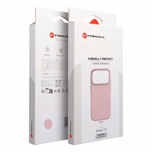 Dėklas skirtas iPhone 15 Forcell F-Protect Frame Premium suderinamas su Magsafe rožinis