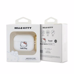 Hello Kitty Silikoninis 3D Kitty Head dėklas AirPods Pro - baltas