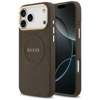 Guess Peony Hot Stamp Magnetinis dėklas telefonui iPhone 17 Pro Max - rudas
