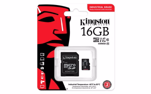 Kingston Technology 16GB microSDHC Industrial C10 A1 pSLC kortelė + SD adapteris