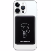 Karl Lagerfeld Ikonik MagSafe 5W 3000mAh indukcine isorine baterija - juoda