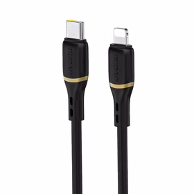 Dudao L25X USB-C - Lightning Laidas 1m 30W with Soft Silicone Braid - Juodas